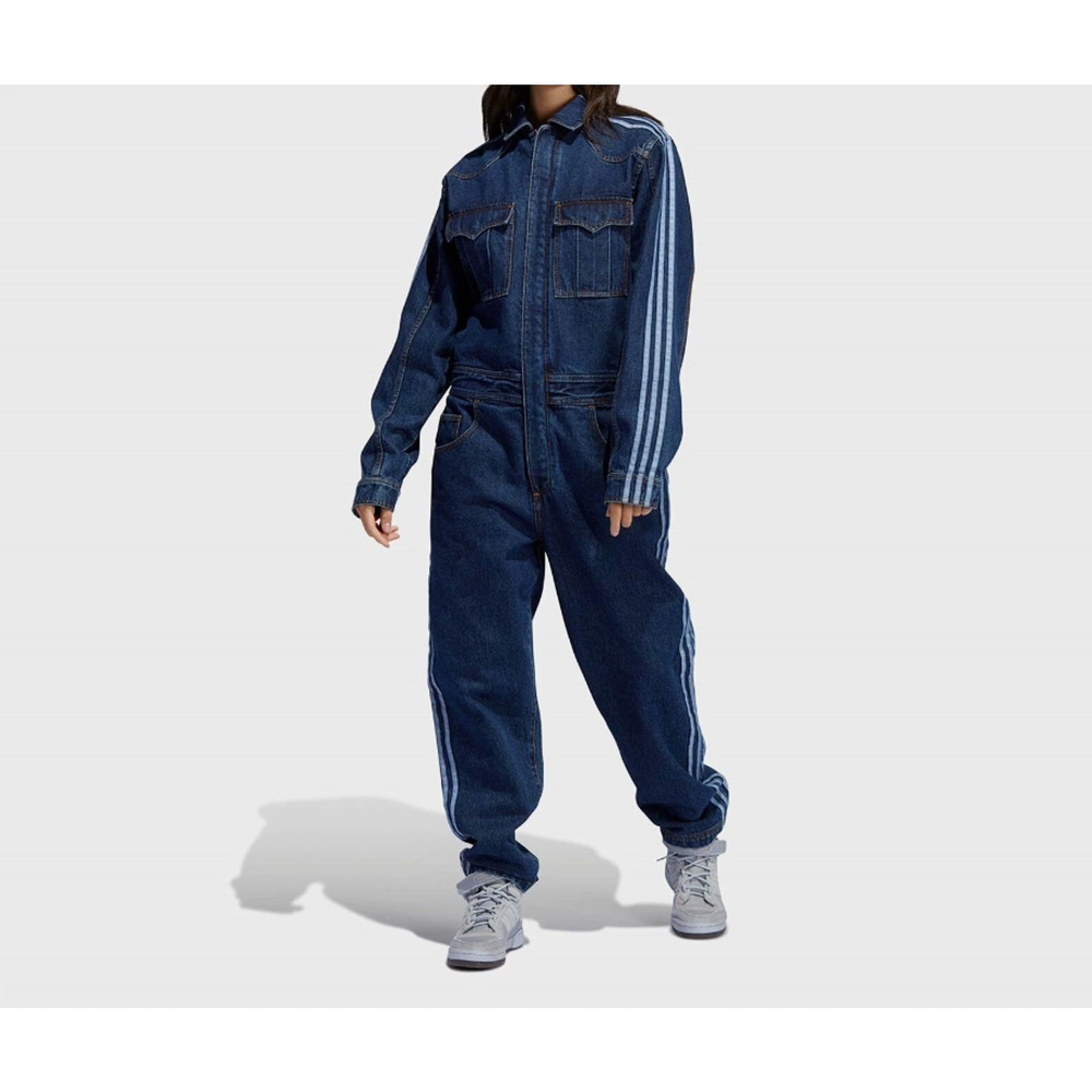 Adidas x Ivy Park Jumpsuit Unisex Large Blue Denim Original Boiler Suit Relaxed - Picture 1 of 14
